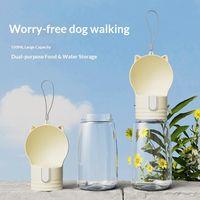 Bouteille d'eau portable pour chien pour les voyages, gourde anti-fuite pour animaux de compagnie avec récipient pour nourriture, bouteille d'eau pour animaux de compagnie pour l'extérieur