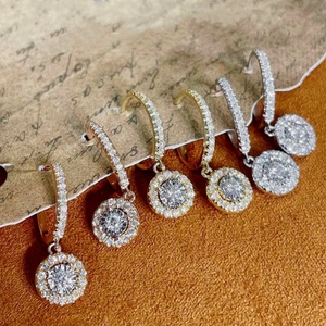<b>Diamond</b> <b>Earrings</b> Fine Jewelry Custom 10K 14K 18K White Gold Lab Grown <b>Diamond</b> Hoop <b>Earrings</b> for Women Men - Product Image 2
