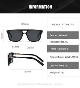 <span class=keywords><strong>Gafas</strong></span> <span class=keywords><strong>de</strong></span> <span class=keywords><strong>Sol</strong></span> Cuadradas Retro <span class=keywords><strong>de</strong></span> Moda para Mujer y <span class=keywords><strong>Hombre</strong></span>, <span class=keywords><strong>Gafas</strong></span> <span class=keywords><strong>de</strong></span> <span class=keywords><strong>Sol</strong></span> Simples con Doble Puente, Estilo Personalizado, Gran Venta - Product Image 3