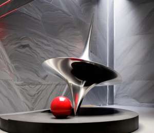 아르데코 스타일 보석 레드 스테인리스 스틸 원형 볼 홈 데코 천장 장식 볼 - Product Image 3