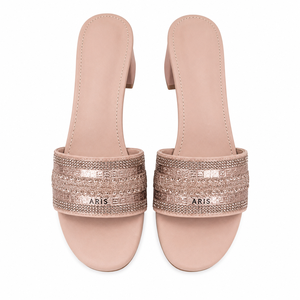 Women's Sparkle Decor Block Heel Mule Sandals Open Toe Evening Dress Party Wedding <b>Slides</b> Ready Stock - Product Image 1