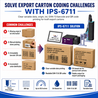 Imprimante de codage à jet d'encre industrielle 72 mm pour l'impression de codes QR, de codes-barres EAN-13 et de données variables sur cartons d'exportation et boîtes en kraft - IPS-6711