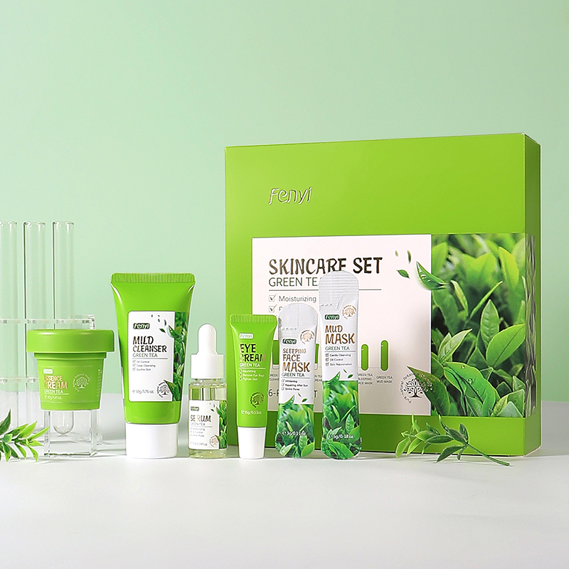 Fenyi Green Tea Skincare Set - Anti-Aging Whitening Serum