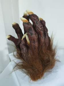 Guanti <span class=keywords><strong>da</strong></span> Lupo Mannaro in Latex, Guanti Horror per Cosplay, Accessorio per Halloween e Natale, <span class=keywords><strong>Maschere</strong></span> per Feste OEM ODM, Taglia Adulto, 4 Colori - Product Image 3