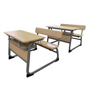 Ensemble bureau et chaise trois pièces ergonomique et écologique de style Mid-Century Modern avec pieds cabriole en métal pour usage scolaire - Product Image 2