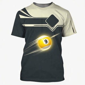 Camiseta de Billar Vintage Personalizada S.Q.F, 100% Algodón, Manga Corta, Rayas Retro, Transpirable, de Secado Rápido, para Hombre - Product Image 5