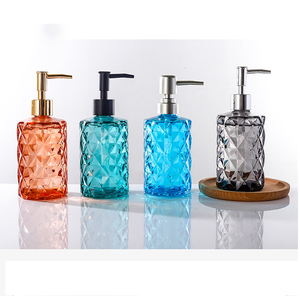 Flaconi <span class=keywords><strong>in</strong></span> <span class=keywords><strong>Vetro</strong></span> Neri da 500ML per Sapone <span class=keywords><strong>Liquido</strong></span>, Dispenser Rotondo per Schiuma, Shampoo, Gel Doccia con Pompa a Pressione - Product Image 5