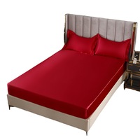Ensemble de literie en satin de soie pour la maison, drap plat, drap housse
