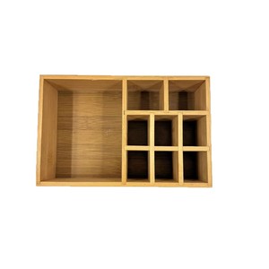 Bamboo Desktop Storage <b>Box</b> With Partitions Eco-Friendly <b>Makeup</b> Organizer For Home Office Cosmetic Storage - Product Image 2