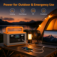 Station d'alimentation portable 500W, batterie LiFePO4, prise universelle, lampe torche, générateur solaire pour la maison, le camping et les situations d'urgence