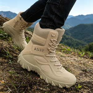 DF Khaki TSBSS AS33 Desert Tan Tactical <b>Hiking</b> <b>Boots</b> Lightweight Suede Mesh Outdoor Duty Footwear - Product Image 5