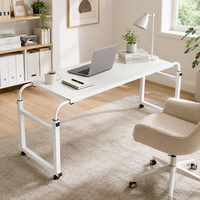 Table de chevet sur roulettes, poste de travail portable pour ordinateur portable et table à manger