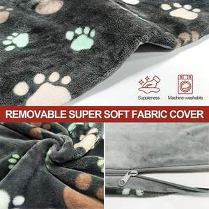 Cama Térmica Inteligente para Perros, 32x20 Pulgadas, Impermeable, de Invierno, Ecológica, de Nailon, con Diseño de Cuerda de Alambre, Funda de Tela Afelpada - Product Image 5