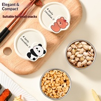 Boîte à sauce ronde en acier inoxydable 304 avec couvercle, motif dessin animé, portable, pour camping et pique-niques