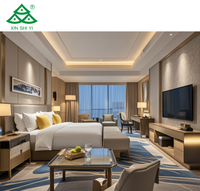 Ensembles de meubles de chambre à coucher en bois classiques de luxe pour appartement hospitalité 5 étoiles personnalisée pour les chambres de motel à chaîne