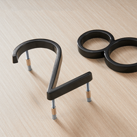 1 pièce Numéro de maison flottant moderne de 125 mm, sans rouille, extérieur, 5 pouces, en alliage de zinc noir, pour porte d'appartement, boîte aux lettres, panneau d'adresse