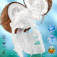 Masque facial en gel de biocellulose OEM à la noix de coco, aux probiotiques, au Cica et à l'acide hyaluronique, hydratant, éclaircissant, anti-âge et blanchissant