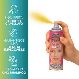 Spray Glitter per Capelli Party Fun 100ml Lacca Glitter Per Capelli - Product Image 3