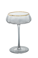Verre à Martini moderne et écologique sans plomb Texture en forme de vague Bordure dorée personnalisée pour les cocktails de fête et de mariage Verres à Cocktail
