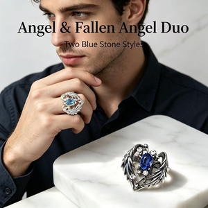 Ensemble <span class=keywords><strong>de</strong></span> bagues en alliage serties <span class=keywords><strong>de</strong></span> diamants, ailes d'ange <span class=keywords><strong>gardien</strong></span> mystiques, cadeau d'anniversaire, cadeau <span class=keywords><strong>de</strong></span> mariage, pour <span class=keywords><strong>couple</strong></span>, pour lui et pour elle, tendance - Product Image 6