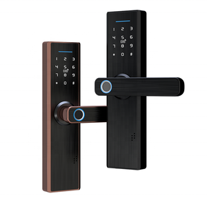 ลายนิ้วมือสมาร์ทประตูล็อคสมาร์ทหน้าแรกล็อคสีดำ Bronze <span class=keywords><strong>Wifi</strong></span> การ์ด APP รหัสผ่าน - Product Image 1