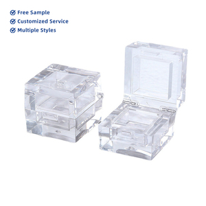 Boîtier compact en plastique ABS en forme de cube de glace <span class=keywords><strong>vide</strong></span>, écologique, léger et portable pour poudre pressée - Product Image 3