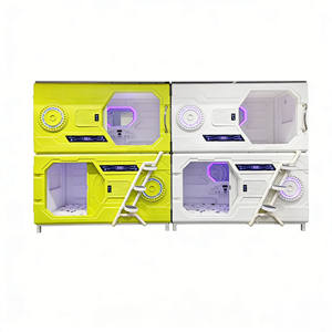 Lit Capsule Commercial pour <span class=keywords><strong>Auberge</strong></span> Capsule Lit Superposé Escaliers En Acier Lumière LED Rideau Privé Capsule Lit Dosettes De Couchage - Product Image 6