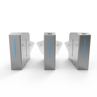 Barrière de sécurité rétractable haute sécurité avec portique tournant, système de contrôle d'accès RFID et code QR, en acier inoxydable, à aile automatique