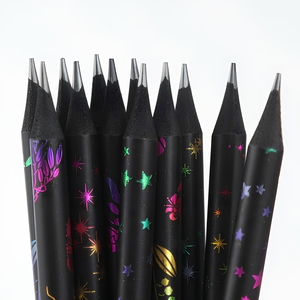 12 lápices HB creativos de madera negra con barril redondo de diamante colorido para niños, estudiantes, suministros de escritura y <span class=keywords><strong>dibujo</strong></span> - Product Image 3