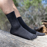 Chaussettes en laine mérinos pour hommes et femmes Chaussettes de randonnée Crew avec orteils