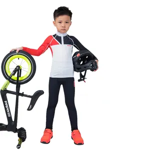 bisiklet jersey uzun kollu çocuklar çocuk Suppliers-Özel paten Suit çocuk denge bisikleti paten takım elbise erkek uzun kollu yüksek elastik nefes bisiklet aşınma Suit