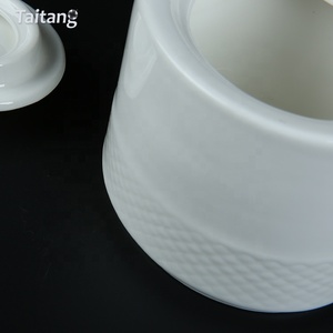 Blanco de porcelana China <span class=keywords><strong>restaurante</strong></span> vajilla porcelana cerámica azúcar recipiente con tapa - Product Image 6