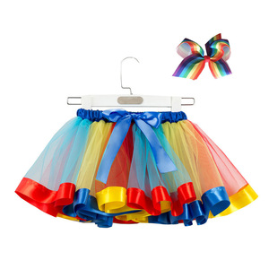 Jupes de fête pour enfants de haute qualité MS, robes de princesse en tulle pour événements d'anniversaire, robes tutu arc-en-ciel bouffantes pour filles - Product Image 5