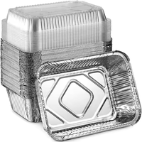 Barquette rectangulaire jetable en aluminium, petit format, qualité alimentaire R13041H, pour cuisson, économique