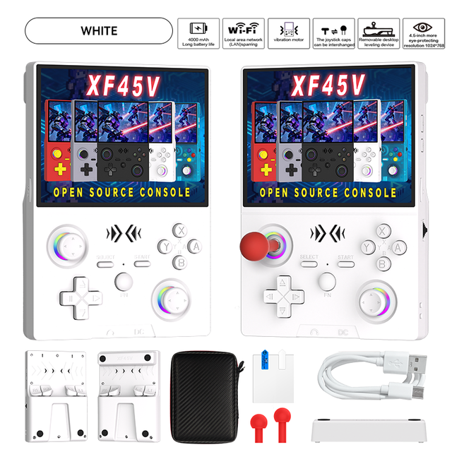 XF45V Retro Game Console, 64GB Dual Joystick, Support TF Card Expansion, Portable Classic Arcade Handheld Player