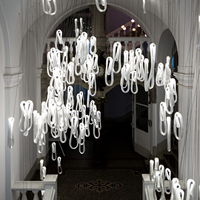 Nordique De Luxe Led Pendentif Lampe Porte-clés Forme Verre Led Lustre Villa Hôtel Moderne Escalier Lustres Luminaires