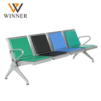 Chaise d'attente d'aéroport classique à un seul siège en métal avec coussin en PVC