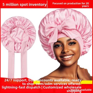 Penutup Kepala Wanita Bahan Satin Pita Sutra Berkualitas Tinggi, Lebar, Dapat Disesuaikan, Model Eropa - Product Image 2