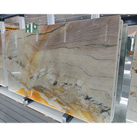 Panneaux muraux en pierre naturelle translucide HD moderne, dalles de marbre doré pour comptoirs extérieurs et décoration murale, taille personnalisée