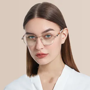 2022 Fashion anti blue light glasses Ready Stock Vintage Polygon Frames Blue Light Optic Blocking Acetate Eyeglasses