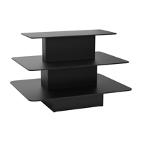 Présentoir Commercial en Bois à 3 Niveaux pour Magasin de Vêtements – Écologique et Étanche, Support Pliable Noir pour Vêtements