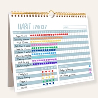 Suivi d'habitudes de haute qualité, non daté, quotidien, hebdomadaire, objectif avec calendrier en spirale métallique, journal d'habitudes, planificateur pour le bureau