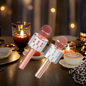 Micrófono de Karaoke para Niños con Altavoz <span class=keywords><strong>y</strong></span> Luz LED, Micrófono de Juguete Seguro <span class=keywords><strong>y</strong></span> Duradero para que los Niños Canten <span class=keywords><strong>y</strong></span> se Entretengan en Casa - Product Image 5