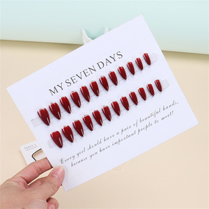 European and American Cross-Border Stickers Wearable <b>Nails</b> Cherry Glitter Ins Hot-Selling Art Finished Removable <b>Nail</b> Pieces - Product Image 4