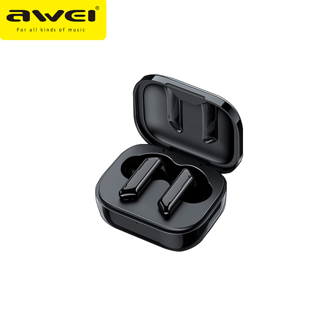 Awei T36 TWS Semi-In-Ear Stereo Music Headset Sport Earbuds with LED Battery Indicator and JL Chip