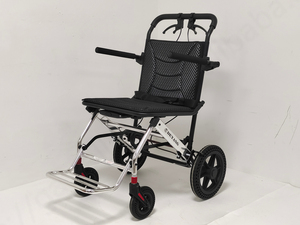 Fauteuil roulant domestique âgé 6 pouces roues avant fauteuils roulants d'avion fauteuil roulant portable en aluminium - Product Image 4