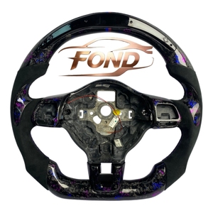Volant LED personnalisé en fibre de carbone forgée violette, compatible avec VW Golf MK5/MK6, Passat CC, GTI, <span class=keywords><strong>Bora</strong></span> et Sagitar - Product Image 1