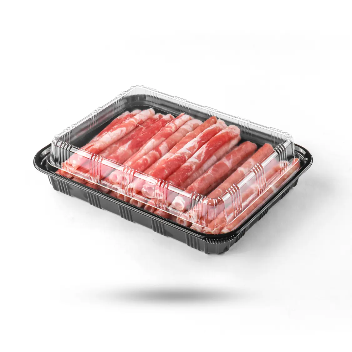 Fabrika yapımı gıda sınıfı et hizmet dondurulabilir tek kullanımlık PET plastik taze et tepsisi götürmek