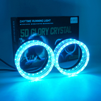 Lumière de décoration LED Angel Eye 5D avec application I8, projecteur Angel Eye Bi-LED, anneaux halo Angel Eye en cristal RGB