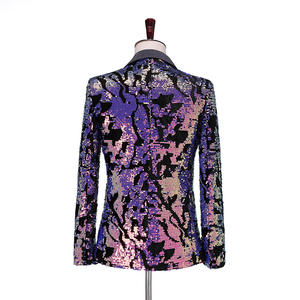 Chaqueta brillante de lentejuelas verdes para hombre, traje de esmoquin de un botón con cuello chal y purpurina, trajes y Blazer para fiesta de boda y escenario, 2023 - Product Image 4